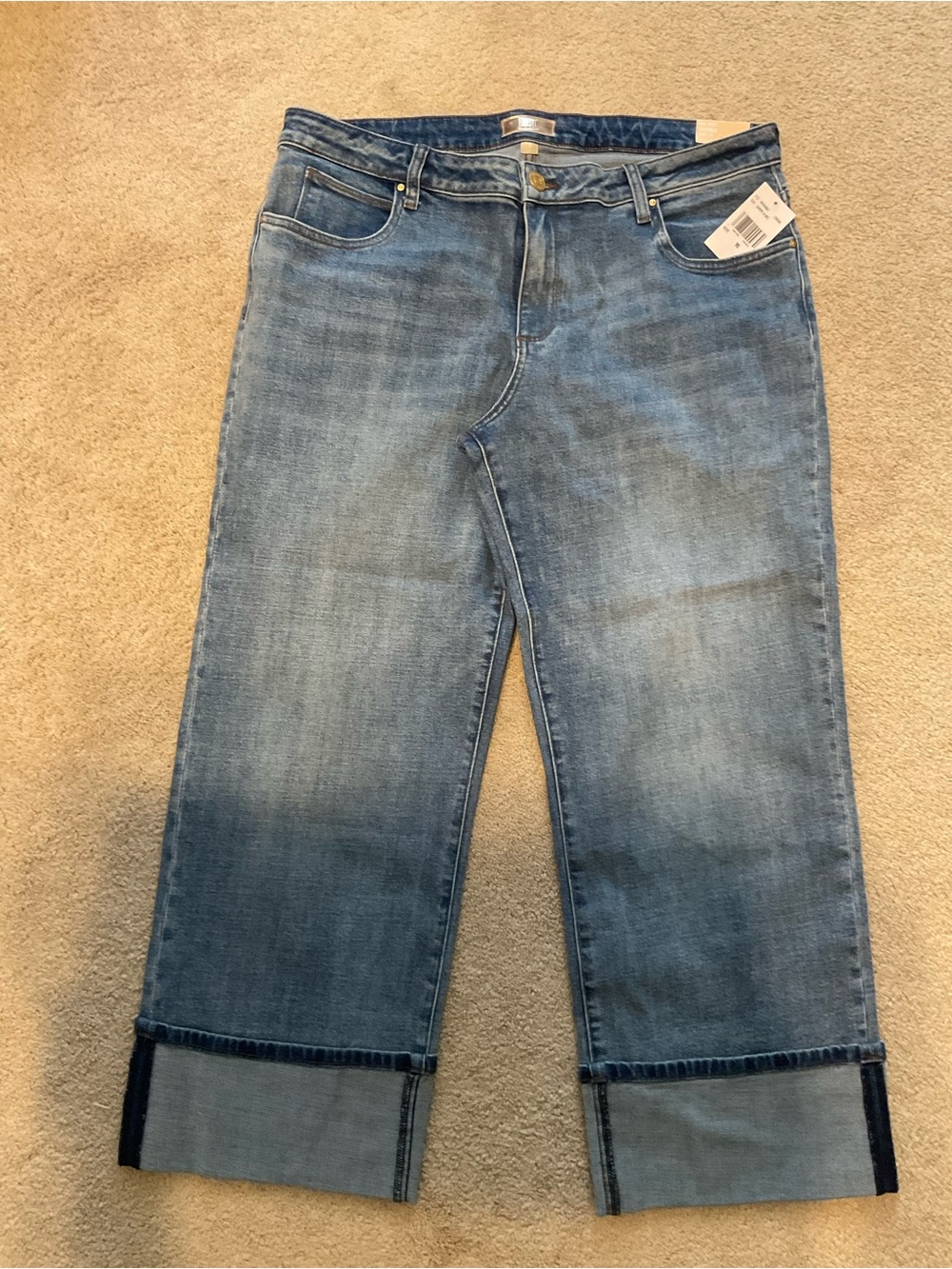 Kut from the Kloth Light Blue Wide-Leg Cuffed Jeans